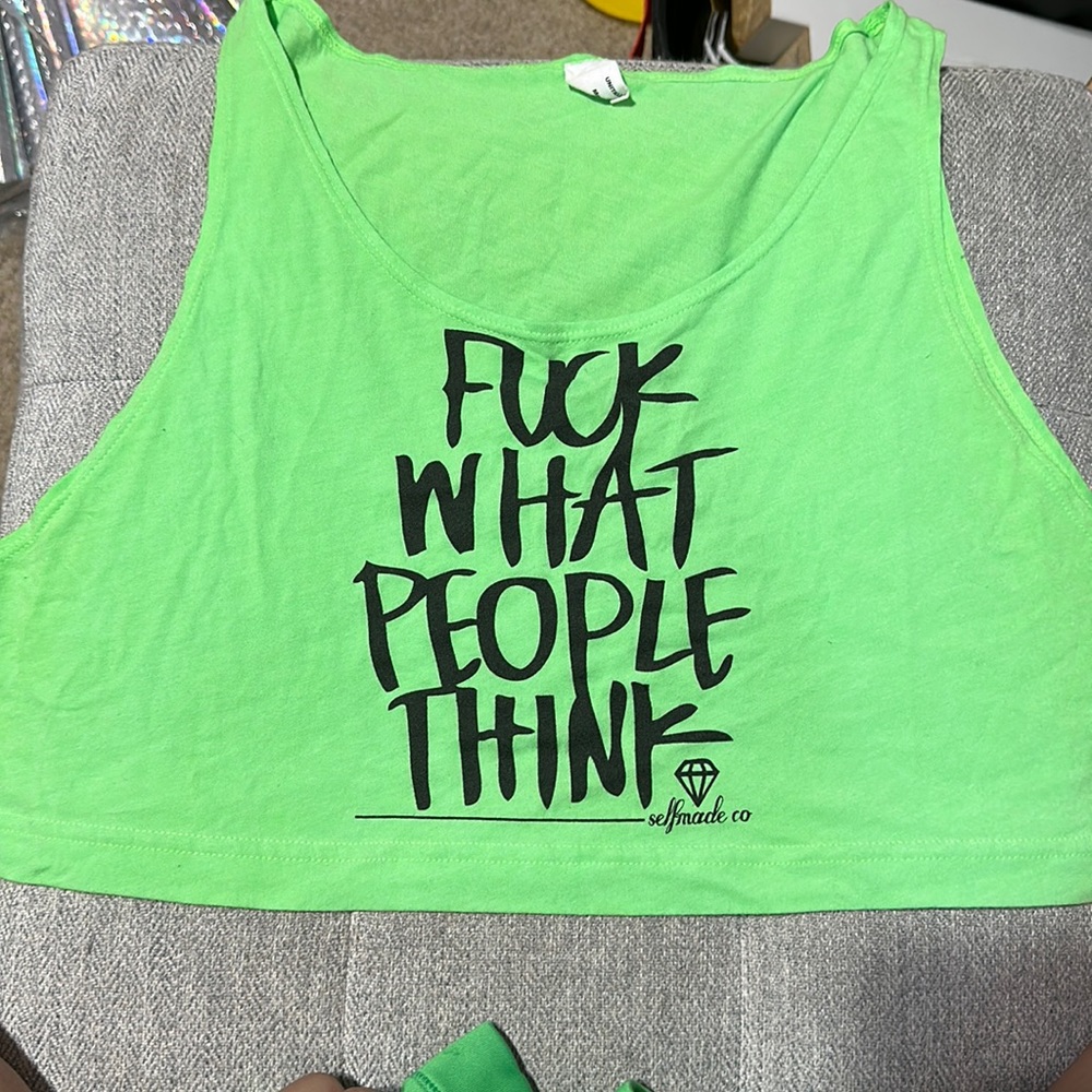 Lime green crop tank